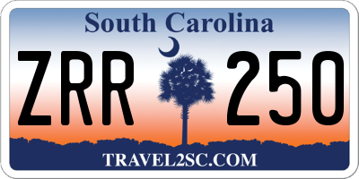 SC license plate ZRR250