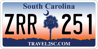 SC license plate ZRR251