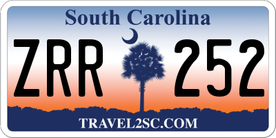 SC license plate ZRR252