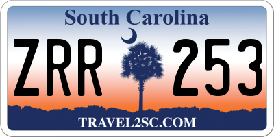 SC license plate ZRR253