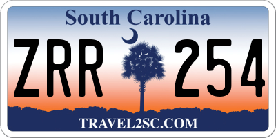SC license plate ZRR254