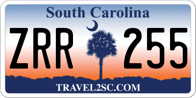 SC license plate ZRR255