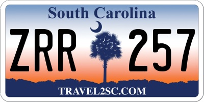 SC license plate ZRR257