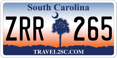 SC license plate ZRR265