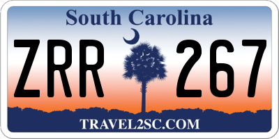 SC license plate ZRR267