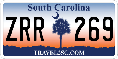 SC license plate ZRR269