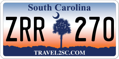SC license plate ZRR270