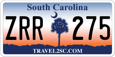 SC license plate ZRR275