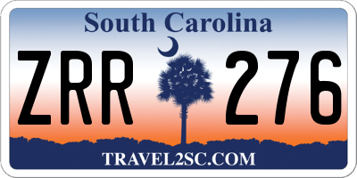 SC license plate ZRR276