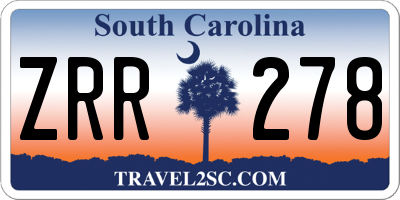 SC license plate ZRR278
