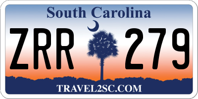 SC license plate ZRR279