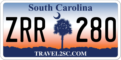 SC license plate ZRR280