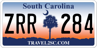 SC license plate ZRR284