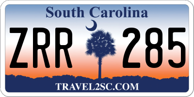 SC license plate ZRR285