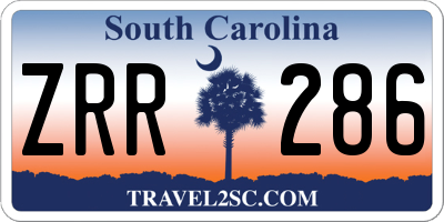 SC license plate ZRR286