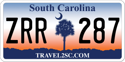 SC license plate ZRR287