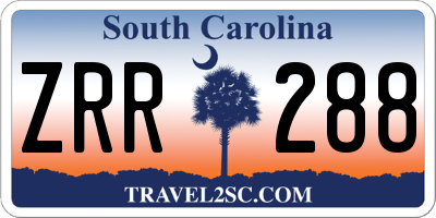 SC license plate ZRR288