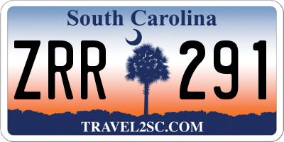 SC license plate ZRR291