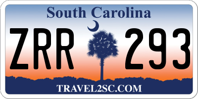 SC license plate ZRR293