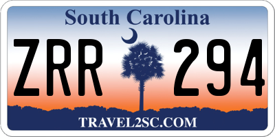 SC license plate ZRR294
