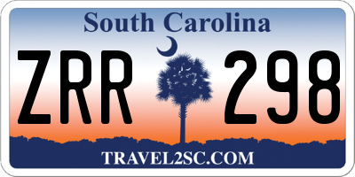 SC license plate ZRR298