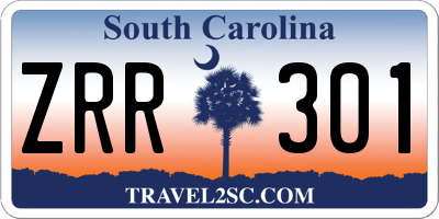 SC license plate ZRR301