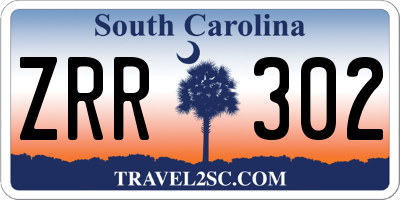 SC license plate ZRR302