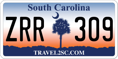SC license plate ZRR309