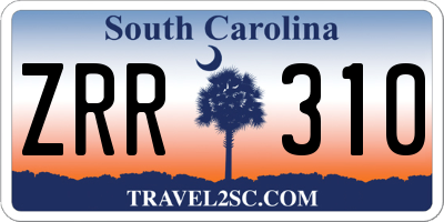 SC license plate ZRR310
