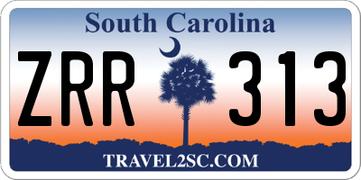 SC license plate ZRR313