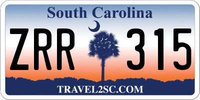 SC license plate ZRR315