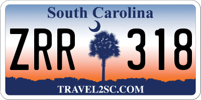 SC license plate ZRR318
