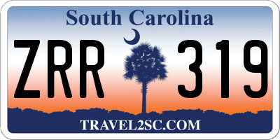 SC license plate ZRR319