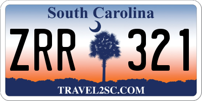 SC license plate ZRR321