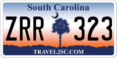 SC license plate ZRR323