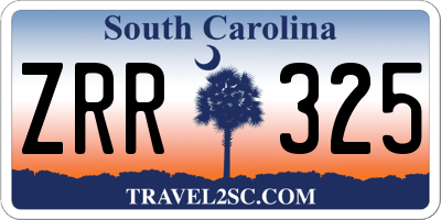 SC license plate ZRR325