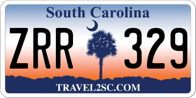 SC license plate ZRR329
