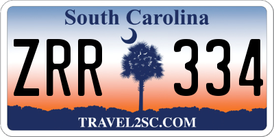 SC license plate ZRR334