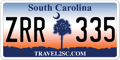 SC license plate ZRR335