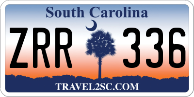 SC license plate ZRR336