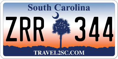 SC license plate ZRR344