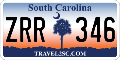 SC license plate ZRR346