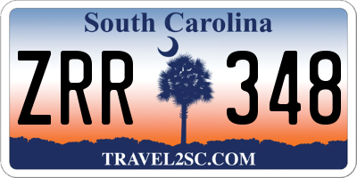 SC license plate ZRR348