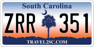 SC license plate ZRR351