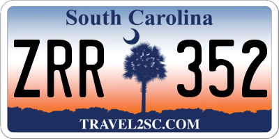 SC license plate ZRR352