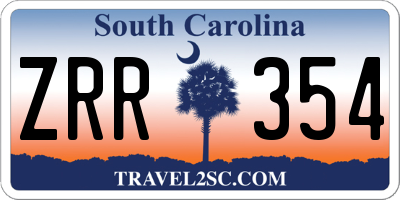 SC license plate ZRR354