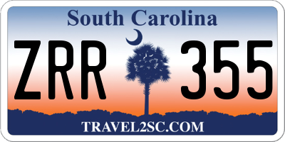 SC license plate ZRR355