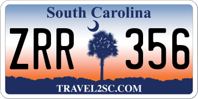 SC license plate ZRR356