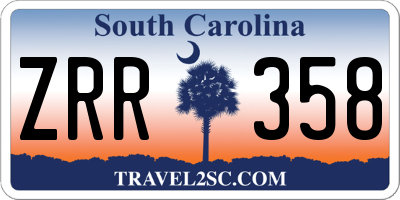 SC license plate ZRR358