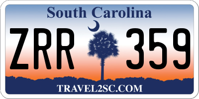 SC license plate ZRR359